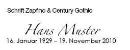 Zapfino & Century Gothic